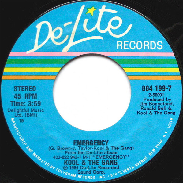 Kool & The Gang - Emergency - De-Lite Records - 884 199-7 - 7", Single, Styrene, 19  1088762249