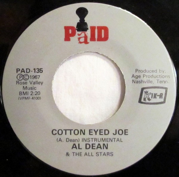 Al Dean & The All Stars - Cotton Eyed Joe / Jalisco (7", Single, RE)