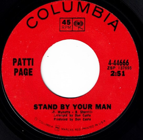 Patti Page - Stand By Your Man / Red Summer Roses (7", Single)