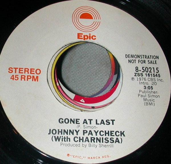 Johnny Paycheck With  Charnissa - Gone At Last (7", Promo)