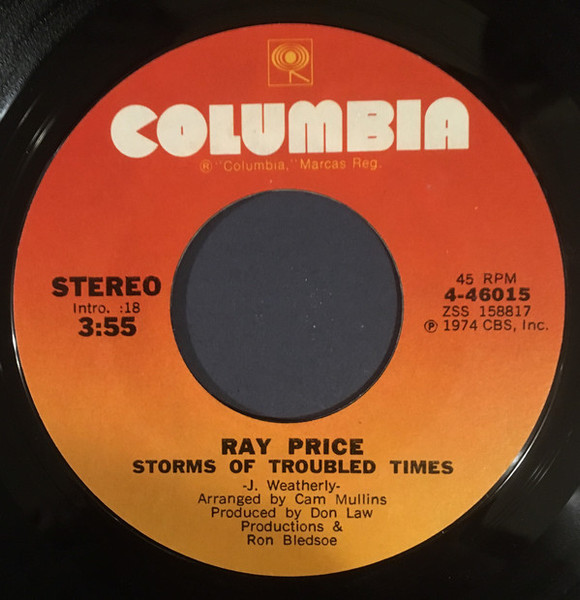 Ray Price - Storms Of Troubled Times (7", Single, Styrene, Pit)