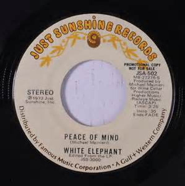 White Elephant - Peace Of Mind / Battle Royal (7", Single, Promo)