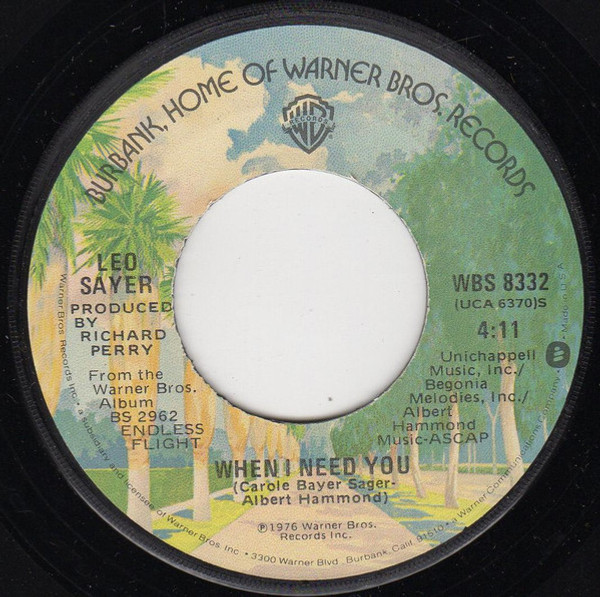 Leo Sayer - When I Need You (7", Single, Jac)