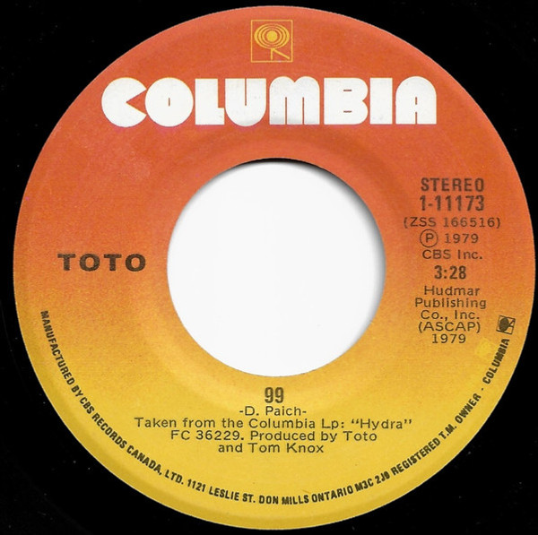 Toto - 99 (7", Single)