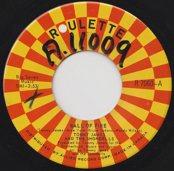 Tommy James & The Shondells - Ball Of Fire - Roulette - R 7060 - 7", Single 1090851859
