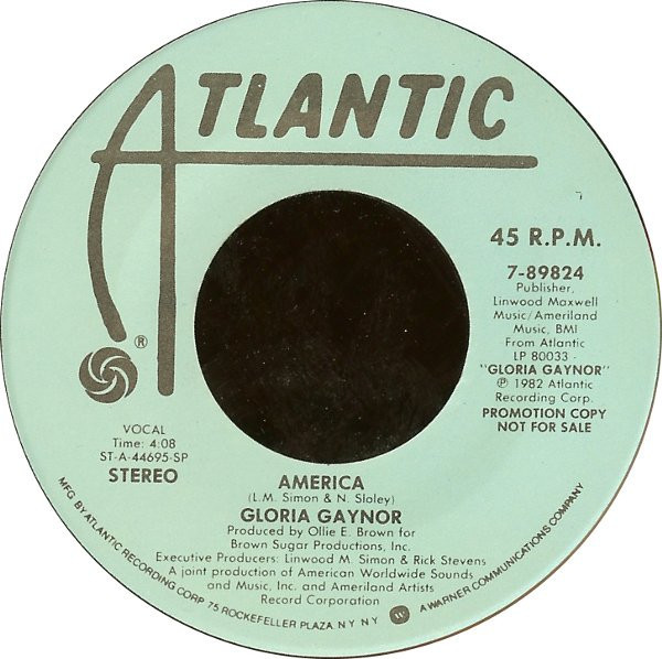 Gloria Gaynor - America (7", Promo)