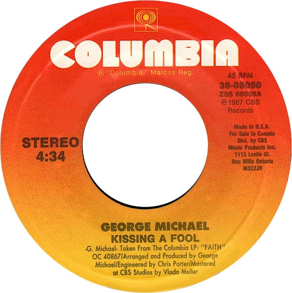 George Michael - Kissing A Fool - Columbia - 38-08050 - 7", Single 1091099966