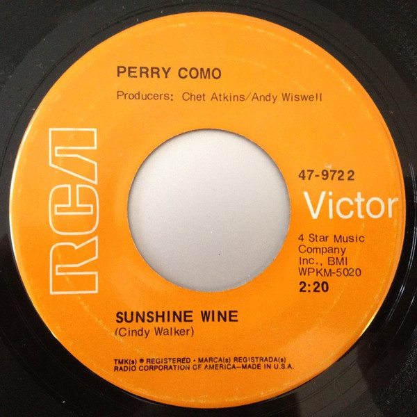 Perry Como - Sunshine Wine / Seattle - RCA Victor - 47-9722 - 7", Single 1091232396