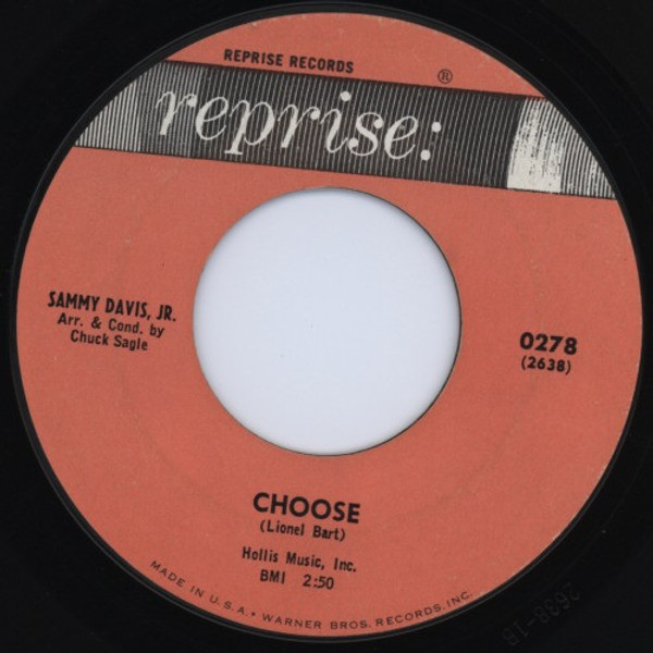 Sammy Davis, Jr.* - Choose / Bee-Bom (7", Styrene)