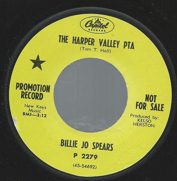 Billie Jo Spears - The Harper Valley PTA / Home-Loving Man - Capitol Records - P 2279 - 7", Single, Promo 1092471379