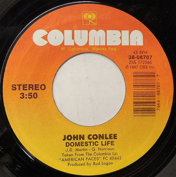 John Conlee - Domestic Life - Columbia - 38-06707 - 7", Single, Styrene, Car 1093417156