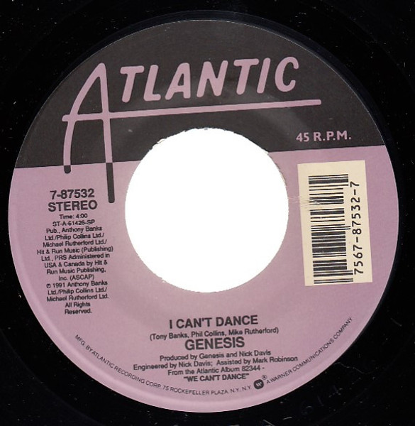 Genesis - I Can't Dance (7", Single, Spe)