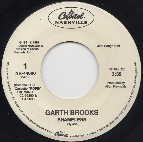Garth Brooks - Shameless (7", Single)