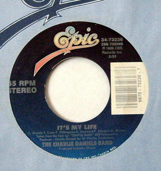 The Charlie Daniels Band - Mister DJ / It's My Life - Epic - 34-73236 - 7", Single 1093583116