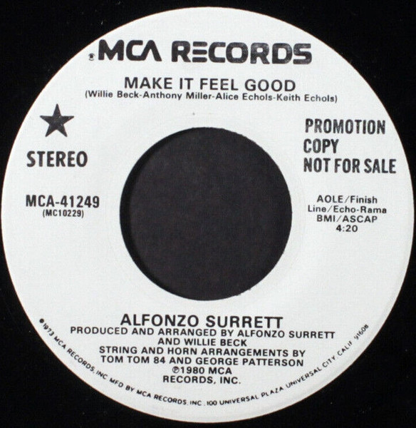 Alfonzo Surrett* - Make It Feel Good (7", Promo)