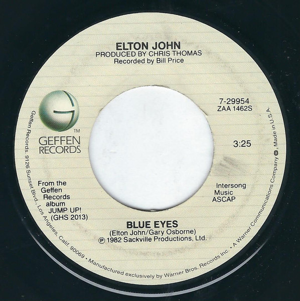 Elton John - Blue Eyes - Geffen Records - 7-29954 - 7", Single 1093939983