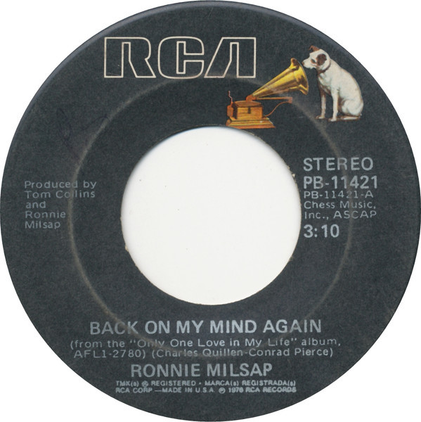 Ronnie Milsap - Back On My Mind Again - RCA - PB-11421 - 7", Single, Ind 1094305259