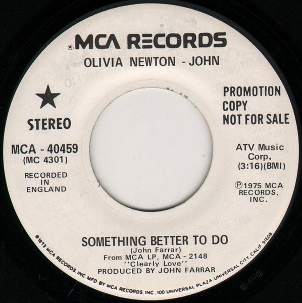 Olivia Newton-John - Something Better To Do (7", Single, Promo)