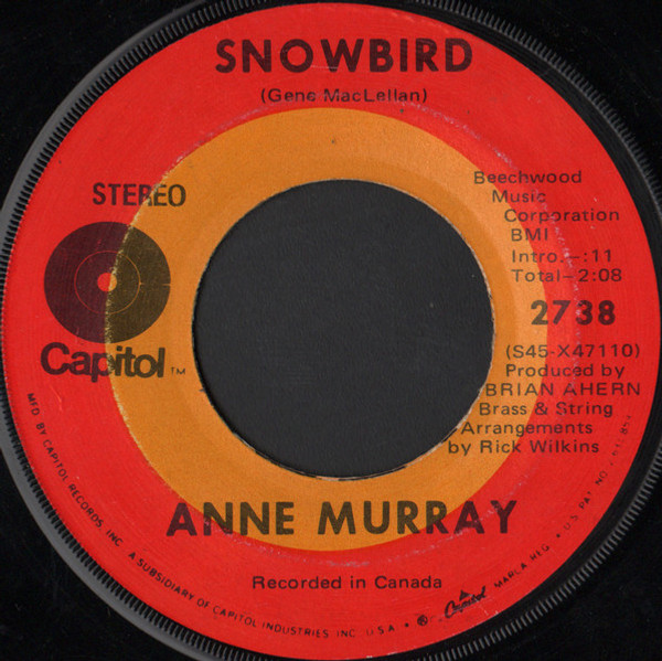 Anne Murray - Snowbird (7", Single, Win)