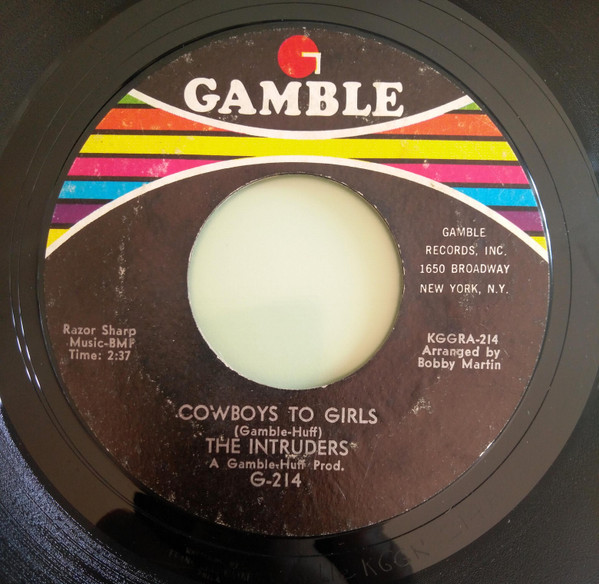 The Intruders - Cowboys To Girls / Turn The Hands Of Time (7", Single, Styrene, Ter)
