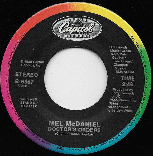 Mel McDaniel - Doctor's Orders / Thank You Nadine - Capitol Records - B-5587 - 7", Single 1097067556