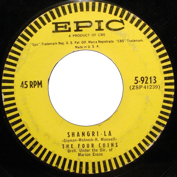 The Four Coins - Shangri-La / First In Line (7", Single, Styrene, Bri)