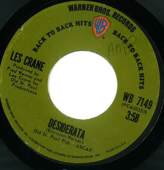 Les Crane - Desiderata (7", RE)