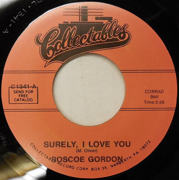 Rosco Gordon - Surely, I Love You (7", Single, RE)