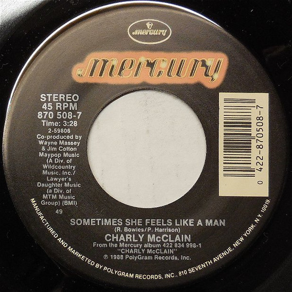 Charly McClain - Sometimes She Feels Like A Man (7", Single)