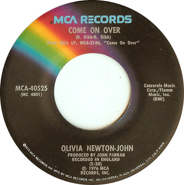 Olivia Newton-John - Come On Over (7", Single, Glo)