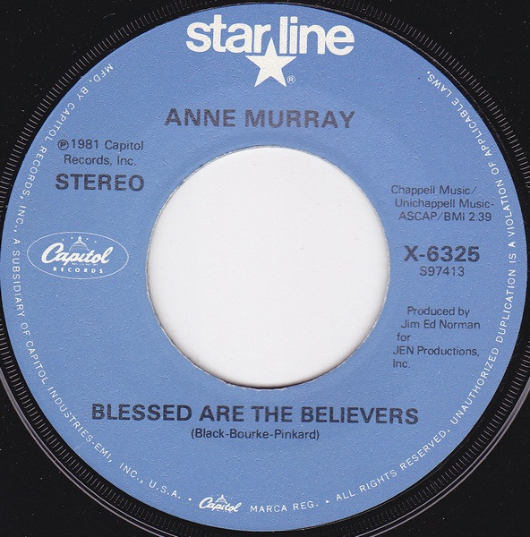 Anne Murray - Blessed Are The Believers (7", Single)