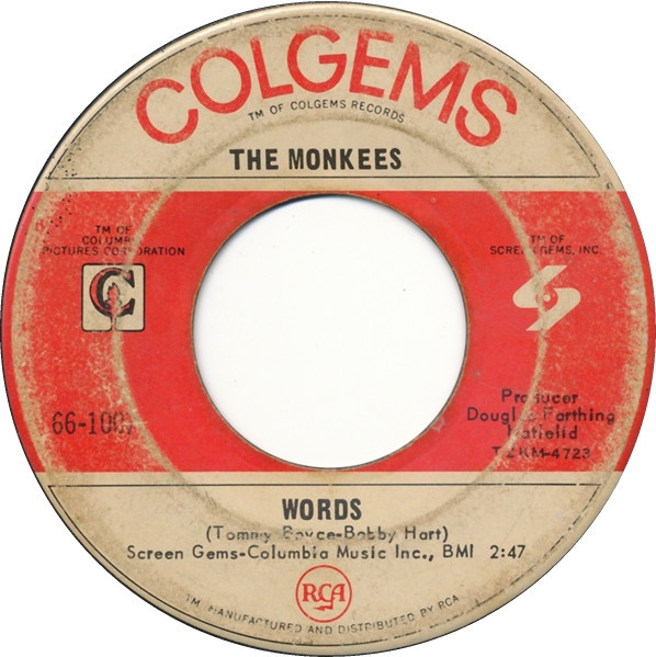 The Monkees - Pleasant Valley Sunday / Words (7", Single, Ind)