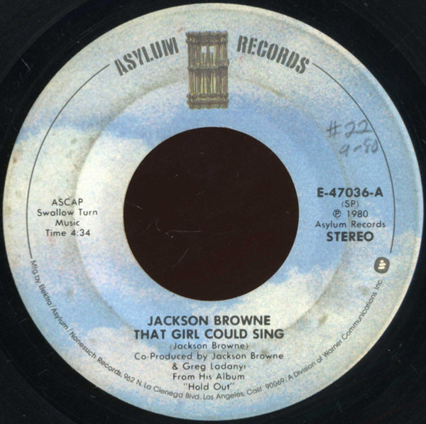 Jackson Browne - That Girl Could Sing (7", Single, SP )