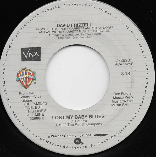 David Frizzell - Lost My Baby Blues - Warner Bros. Records, Viva (3) - 7-29901 - 7", Single 1099161599