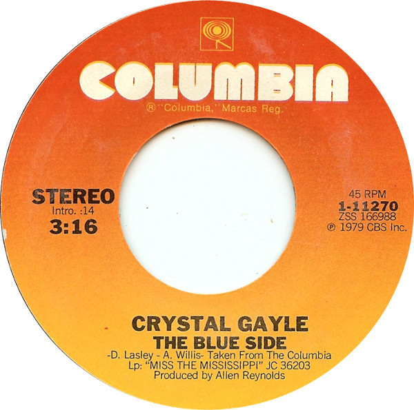 Crystal Gayle - The Blue Side (7", Single, Ter)