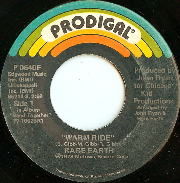 Rare Earth - Warm Ride (7", Single)