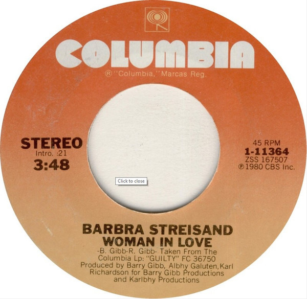 Barbra Streisand - Woman In Love (7", Single)