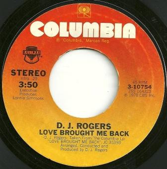D. J. Rogers - Love Brought Me Back (7", Styrene)