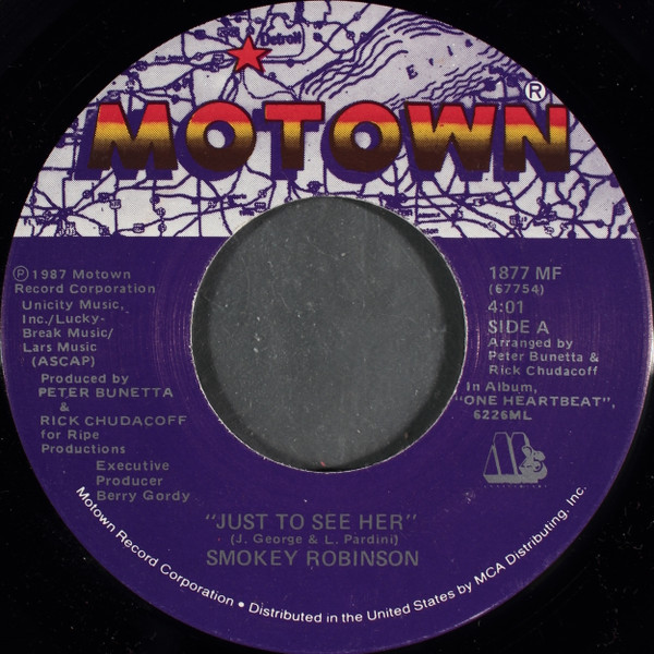 Smokey Robinson - Just To See Her (7", Single)