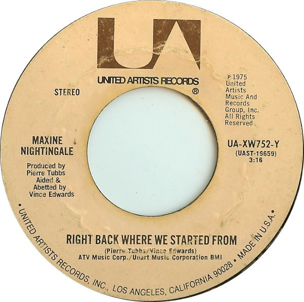 Maxine Nightingale - Right Back Where We Started From (7", Single)