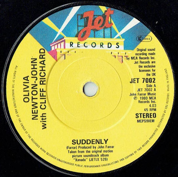 Olivia Newton-John With Cliff Richard - Suddenly (7", Single, Com)