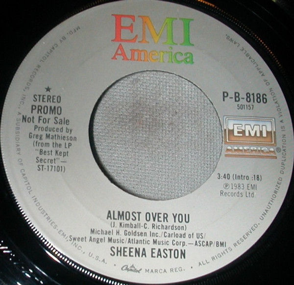 Sheena Easton - Almost Over You (7", Promo)
