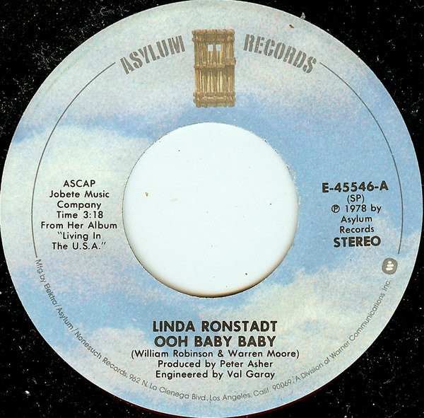 Linda Ronstadt - Ooh Baby Baby / Blowing Away (7", Spe)