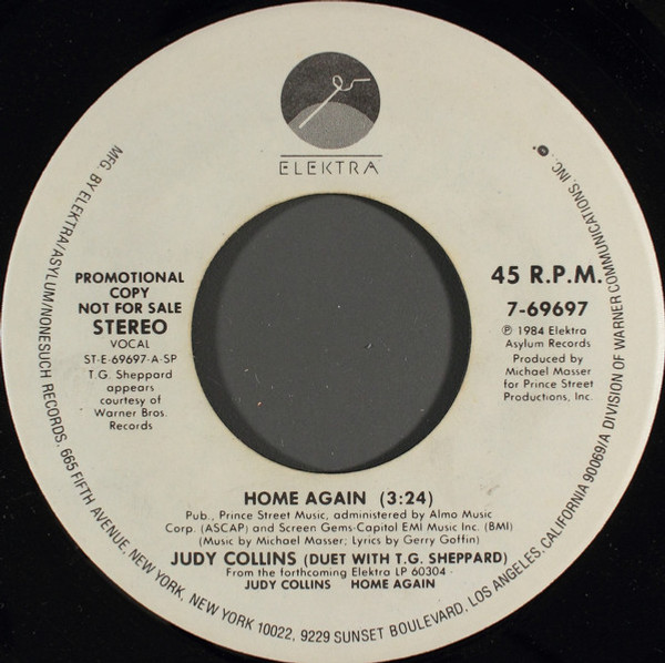 Judy Collins - Home Again - Elektra - 7-69697 - 7", Promo 1101956323