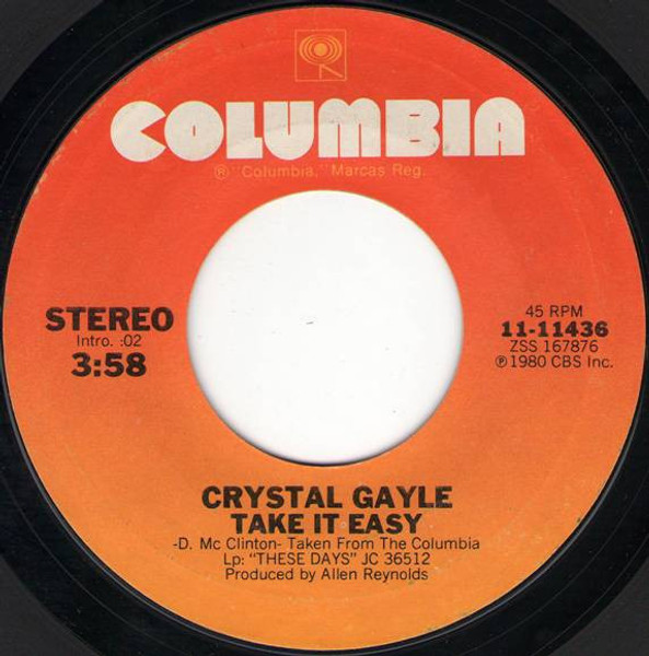 Crystal Gayle - Take It Easy - Columbia - 11-11436 - 7", Single, Ter 1101991569