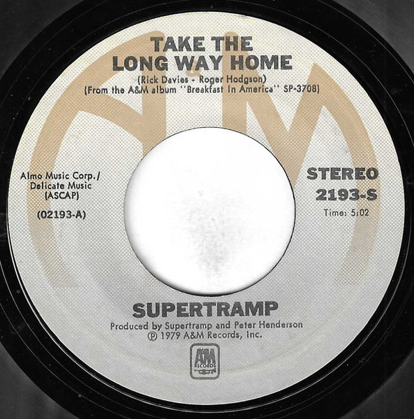 Supertramp - Take The Long Way Home - A&M Records - 2193-S - 7", Single 1103887793