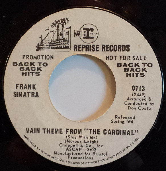 Frank Sinatra - Main Theme From "The Cardinal" (Stay With Me) / It Was A Very Good Year (7", Promo, RE)