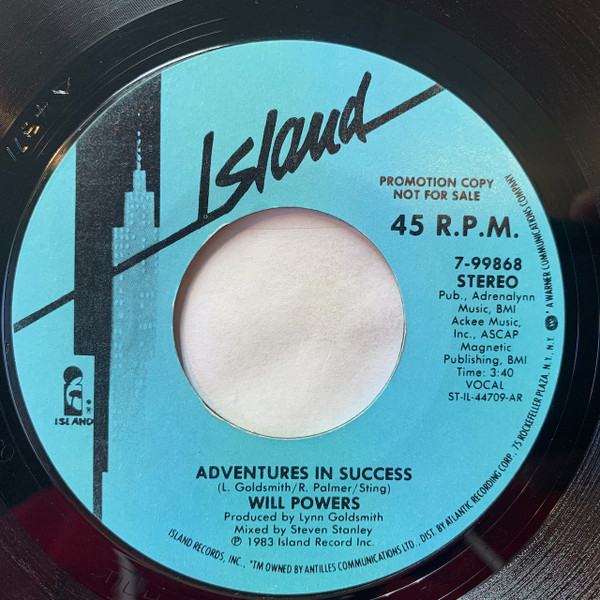 Will Powers - Adventures In Success (7", Promo, Styrene, AR )