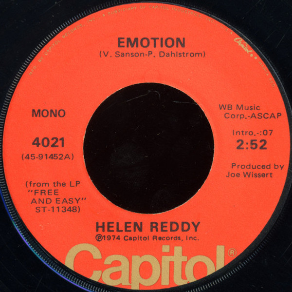 Helen Reddy - Emotion / I've Been Wanting You So Long - Capitol Records - 4021 - 7", Mono, Win 1105870679