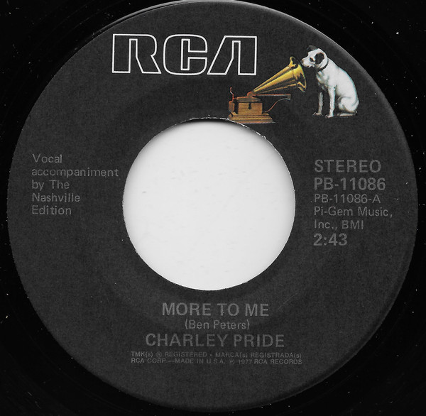 Charley Pride - More To Me - RCA - PB-11086 - 7", Single 1106210508